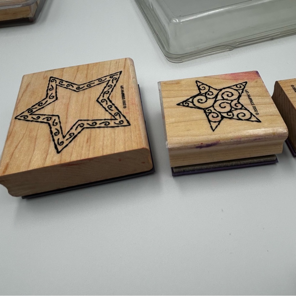 Stampin' Up! Holiday Mounted Rubber Stamp Sets Tree Trimmings Stars To: From: - Picture 9 of 12